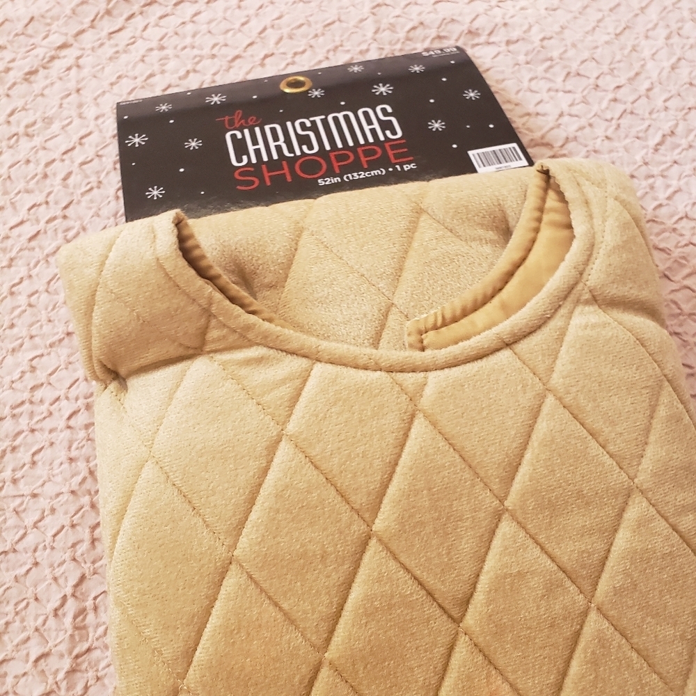 The Christmas Shoppe Plush Beige Tree Skirt